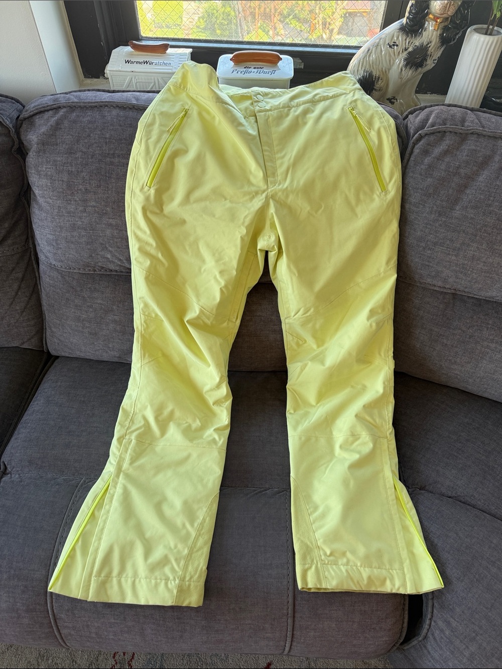 Women's Boot-Cut Snow Pants in Lemon Yellow